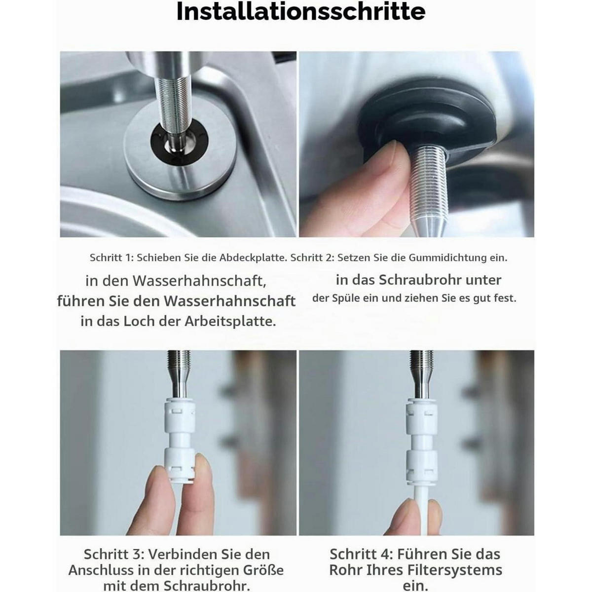 TRINKWASSERHAHN gebürstetes Nickel SUS304 Edelstahl - Silberfarben, Metall (14.5/8.1/29cm)