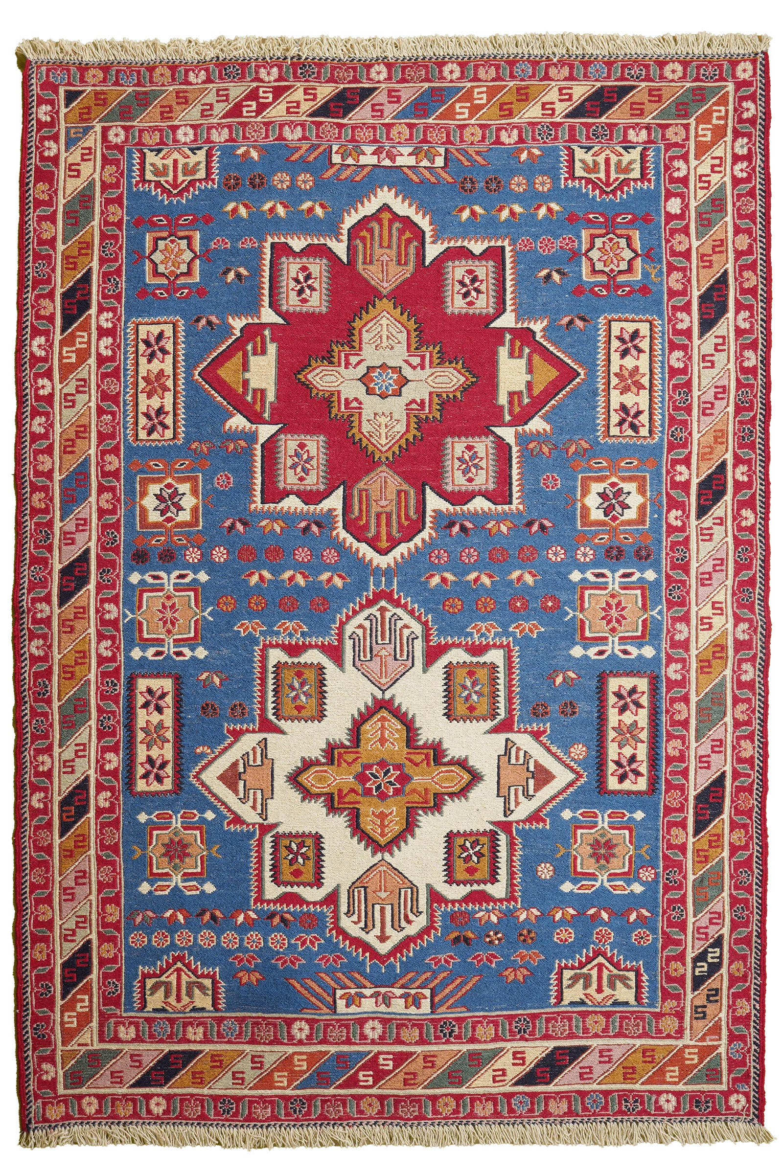 TEPPICH Sumak Shahsavan Blau 154/108 cm Schurwolle - Blau, Textil (108/154cm) - Looma