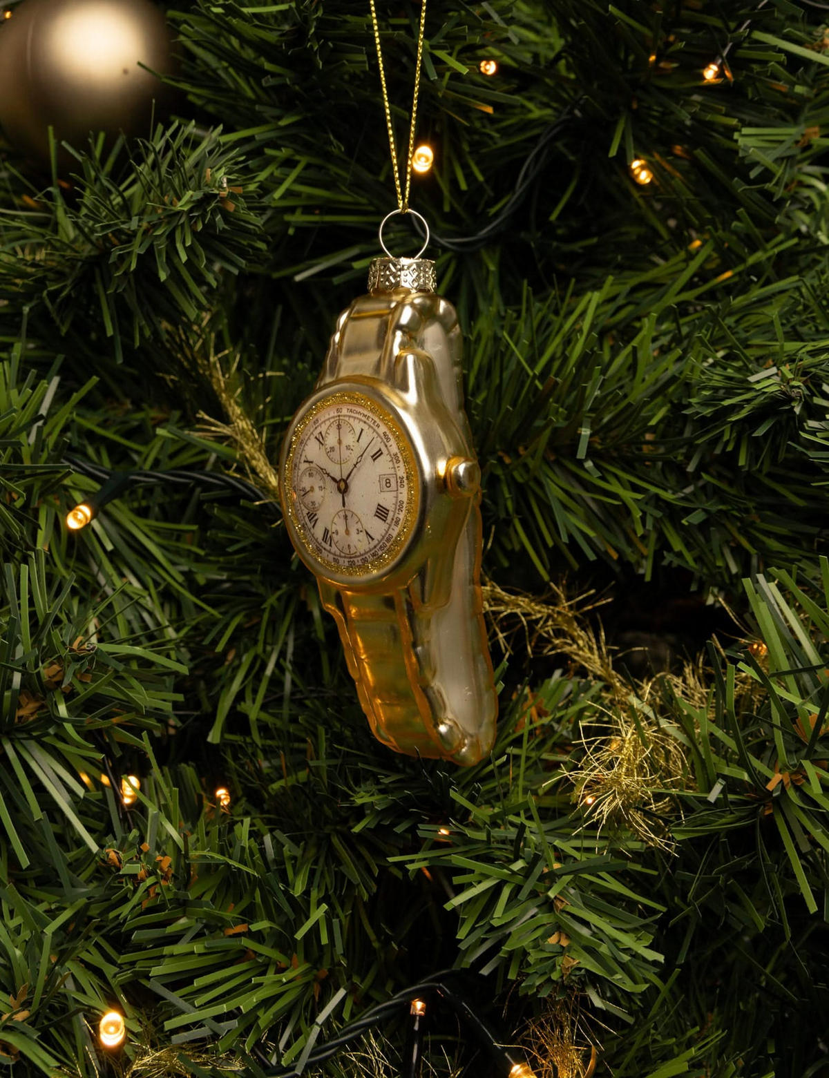 WEIHNACHTSKUGEL Uhr 11 cm - Goldfarben, Glas (4/11/1cm)