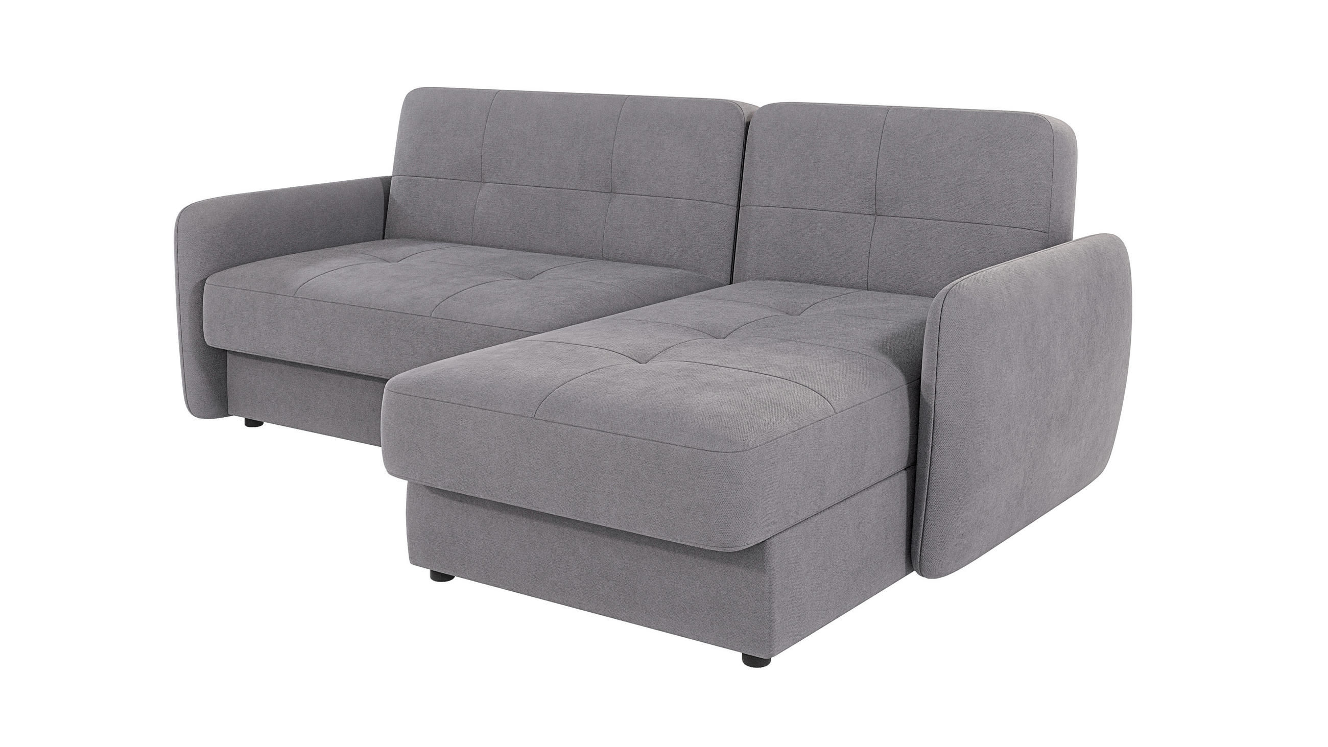 ECKSOFA Lupo Grau Mikrofaser - Schwarz/Grau, Holz/Kunststoff (232/147cm) - S-Style Möbel