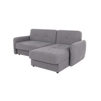 ECKSOFA Lupo Grau Mikrofaser - Schwarz/Grau, Holz/Kunststoff (232/147cm) - S-Style Möbel