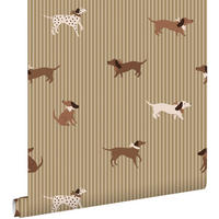 TAPETE Hunde 50 x 900 cm - Grün, Papier (50/0.1cm) - ESTAhome
