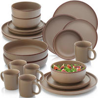 KOMBISERVICE BOMBAY OAK - 20 teilig aus Steingut - Braun, Stein (27/9.5/27cm) - Sänger