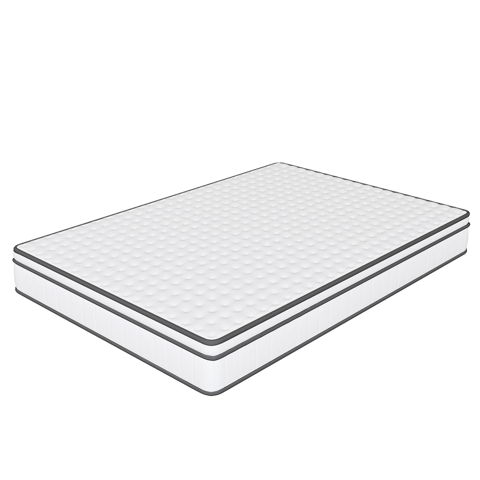 TASCHENFEDERKERNMATRATZE 140x200x25cm Modell "AeroSleep" 7-Zonen Hybrid-System mit 3D-Belüftung – Weiß/Grau - Weiß, Textil (140/200cm) - DELFA