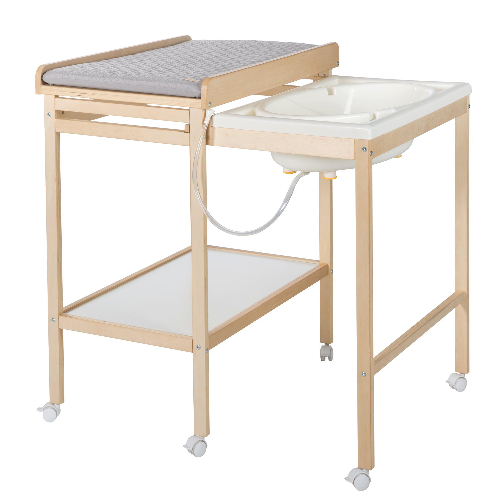 WICKELTISCH mit Badewanne - Naturfarben, Holzwerkstoff (56/100/83cm) - Roba