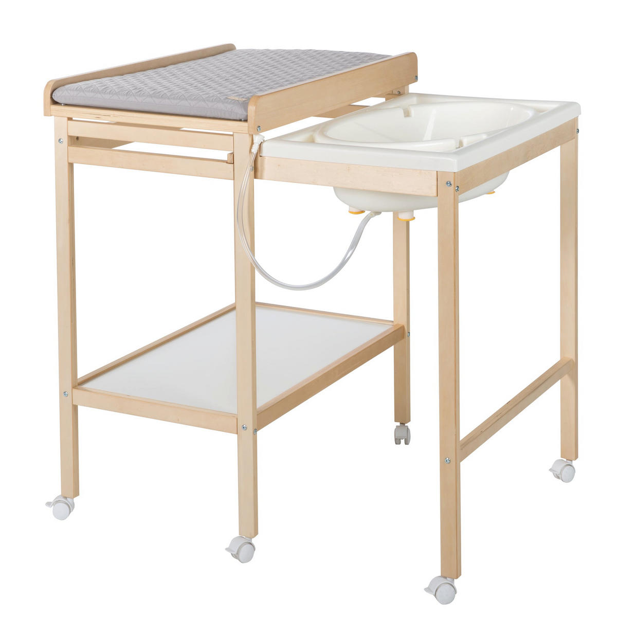 WICKELTISCH mit Badewanne - Naturfarben, Holzwerkstoff (56/100/83cm) - Roba