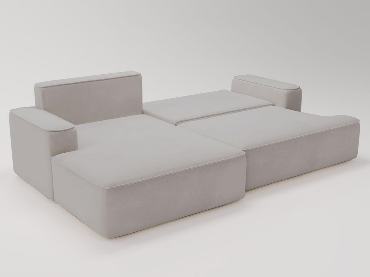 ECKSOFA California Hellgrau Links - Hellgrau, Holz/Textil (165/270cm) - Graingold