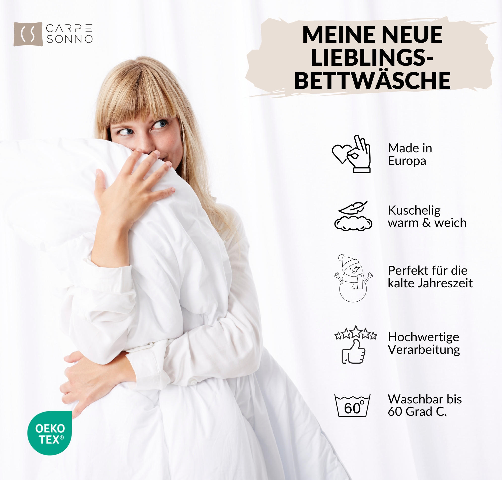 Thumbnail - Carpe Sonno Bettwäsche, Grau, Textil, Gestreift, Füllung: Baumwollfüllung, Rechteckig, 155x220 cm, Oeko-Tex® Standard 10...