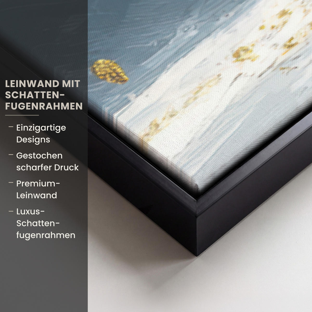 LEINWAND Bilder mit Rahmen - Baum - Winter - Baum des Lebens - Modern - Gold - 140x90 - Goldfarben, Textil (140/90cm) - MuchoWow