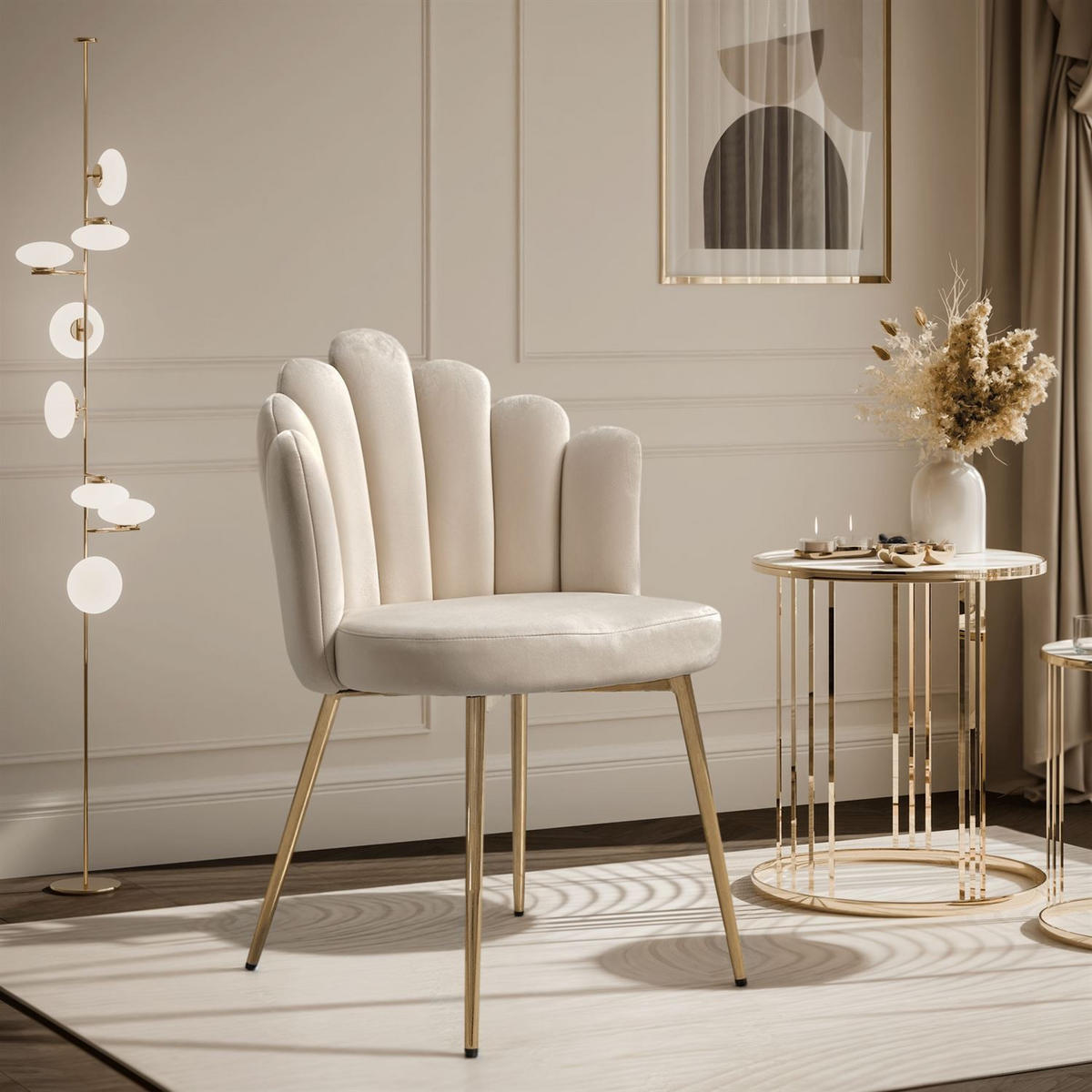 POLSTERSTUHL MARIS - Beige, Metall (46/83/42cm) - Lookway