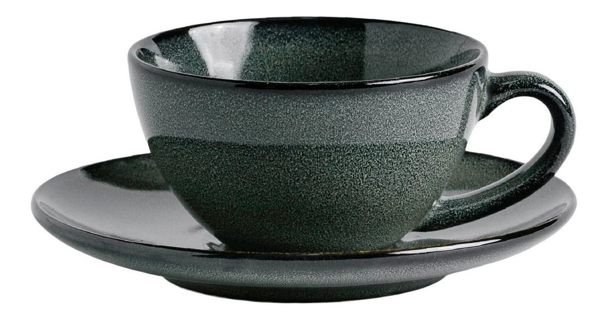 TASSE MIT UNTERTASSE Dobble - Grün, Stein (0.17L) - home&you