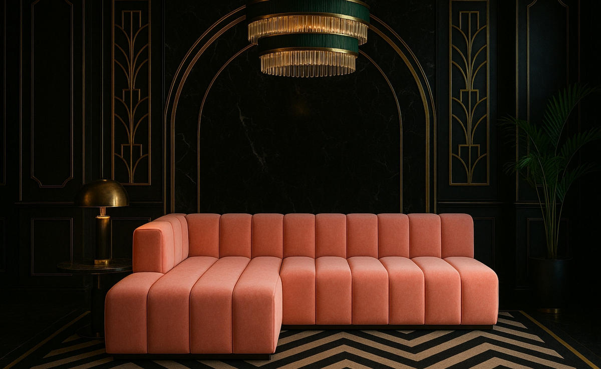 ECKSOFA GRAND L 295 cm, Stoff Salvador, Rosa, Links - Rosa, Holz (295/179cm) - Kaiser Möbel