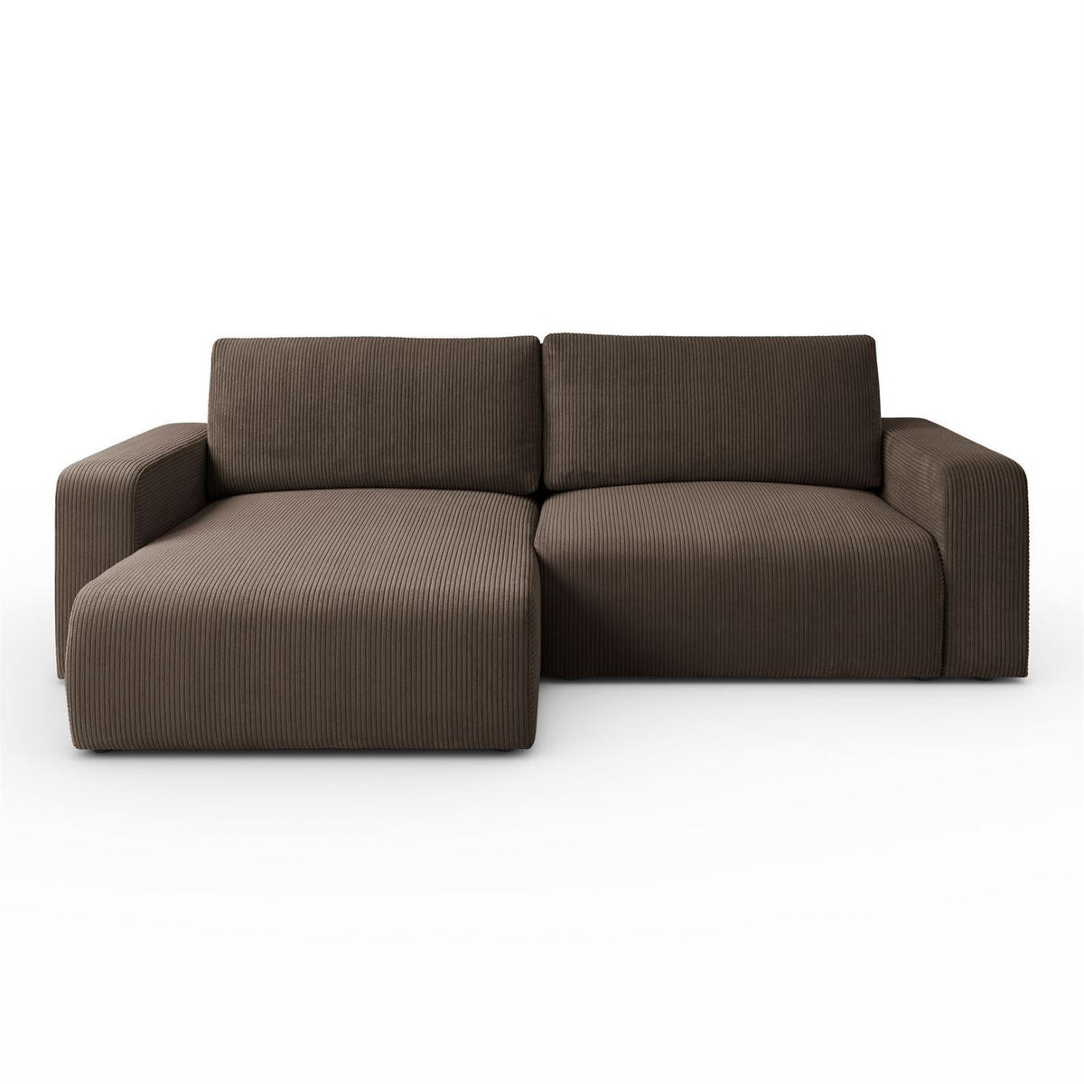 ECKSOFA OPERA L-Form mit Schlaffunktion und Bettkasten, Poso 06 - Braun, Textil (247/143cm) - Lookway