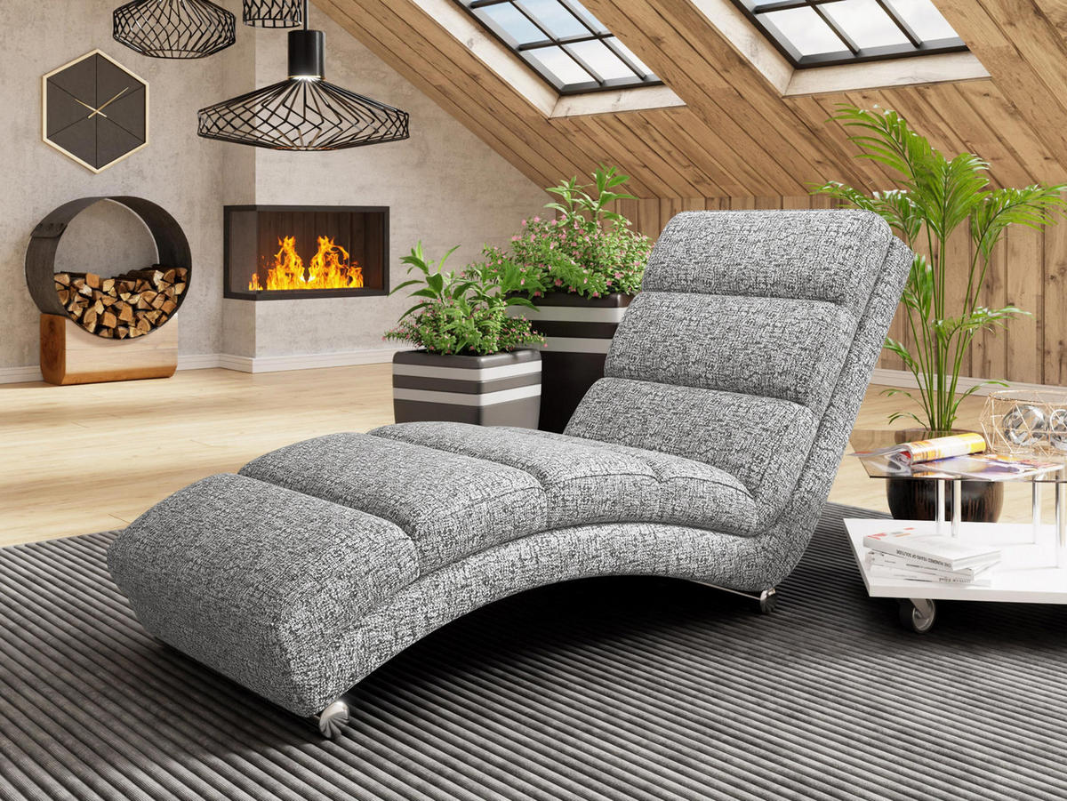 RELAXLIEGE Holiday - Chromfarben/Grau, Holz/Textil (62/84/180cm) - MIRJAN24