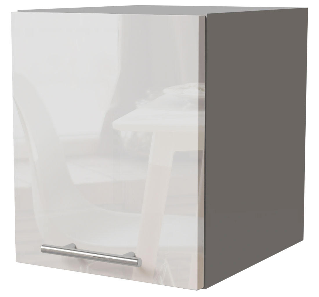 Feldmann-Wohnen Klapphängeschrank Weiß Hochglanz, Grau 30x32.5x36 cm