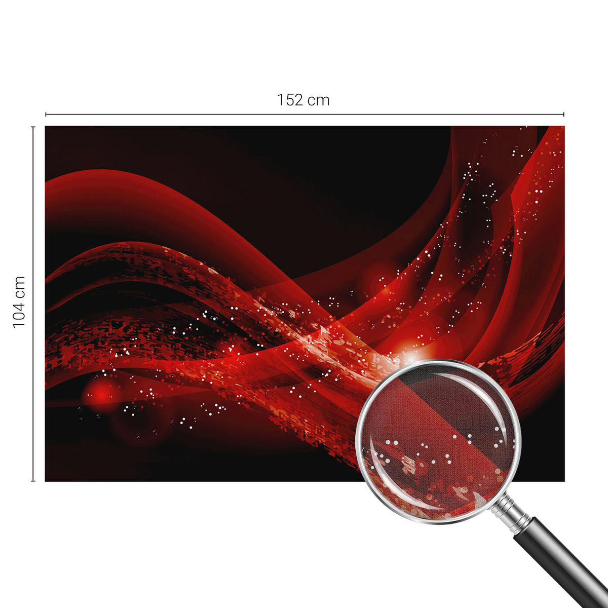 FOTOTAPETE 152x104 cm - Roter Wirbel - Weiß, Textil (152/104cm) - Wallfluent