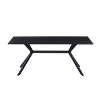 ESSZIMMERTISCH NIILO - 180x90 cm - MDF mit Dekor, Gestell Metall - Grau, Metall (90/180/75cm) - TPFLiving