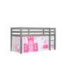 KINDERBETT Karolina 210x114x106 Massivholz Grau Textilset Princess 1 - Magenta/Grau, Holz (90/200cm) - 58aufmkessel