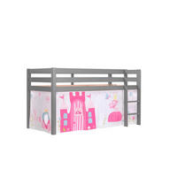KINDERBETT Karolina 210x114x106 Massivholz Grau Textilset Princess 1 - Magenta/Grau, Holz (90/200cm) - 58aufmkessel