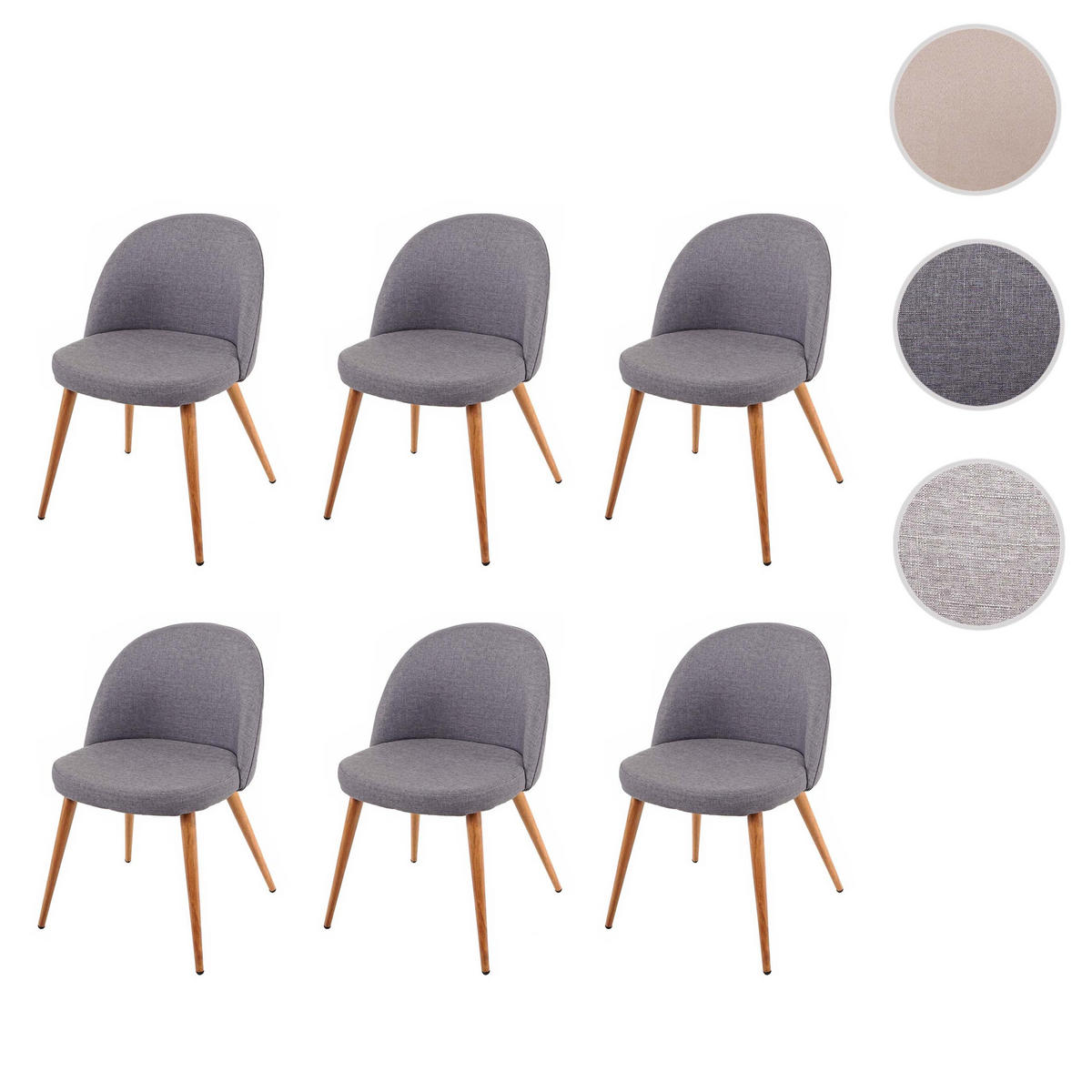 ESSZIMMERSTUHL Grau 6er-Set - Grau, Textil (48/77/46cm) - MCW