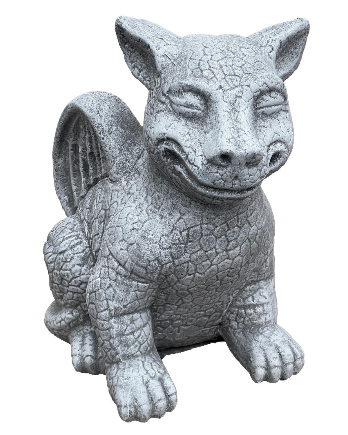 STEINFIGUR Drachen Gargoyle frostfest Steinguss - Grau, Stein (18/28/21cm) - stoneandstyle