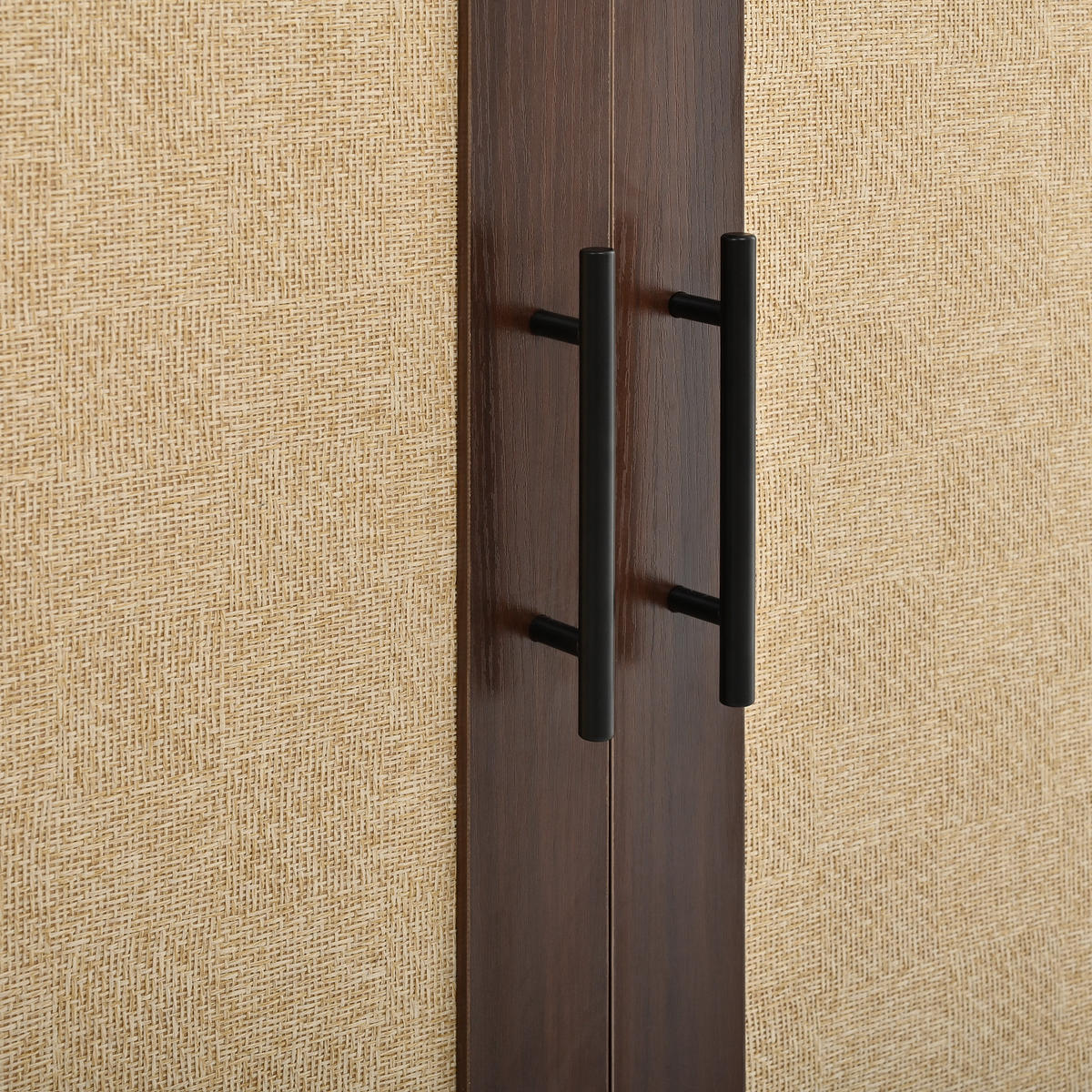 HOCHSCHRANK mit Rattanfront, 8 Türen, modern - Walnussfarben, Holzwerkstoff (120/180/20cm) - FLIEKS
