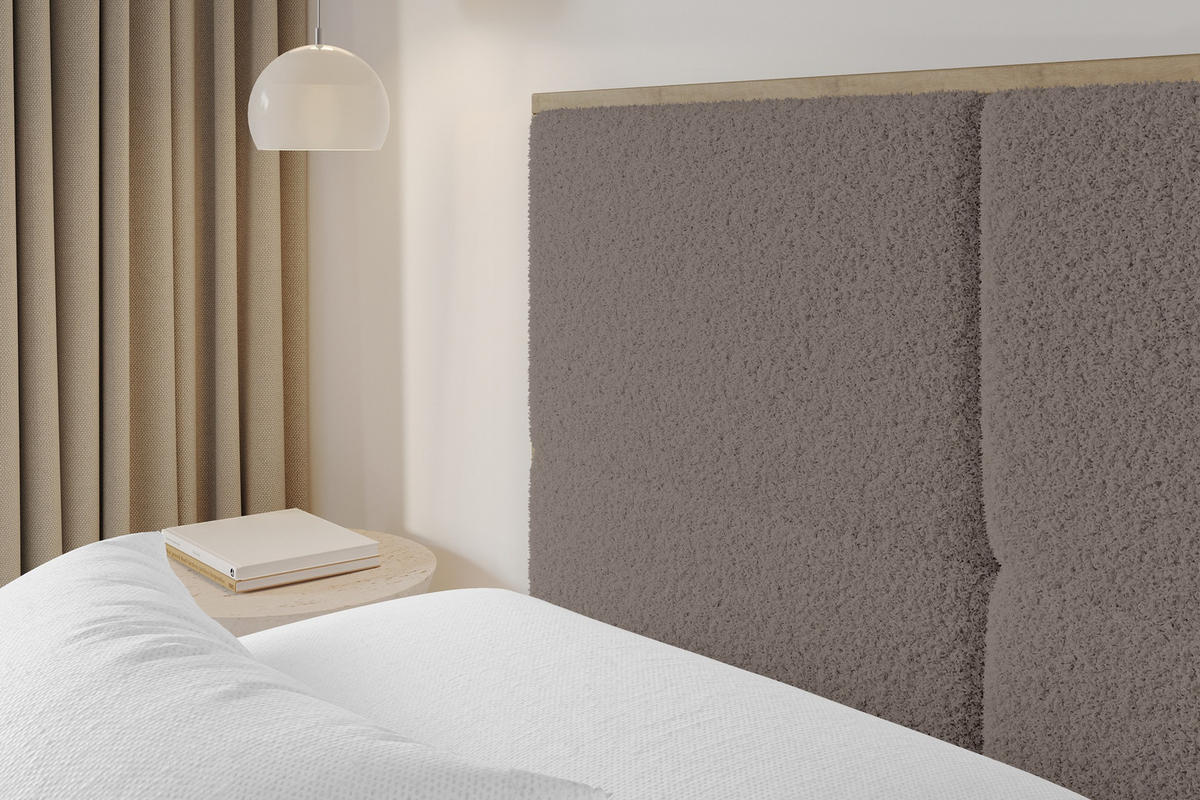 POLSTERBETT mit Bettkasten und Lattenrost, Bett mit Matratze H3/H4 - LILA 140x200 Braun - Braun, Holzwerkstoff/Textil (140/200cm) - ALTDECOR