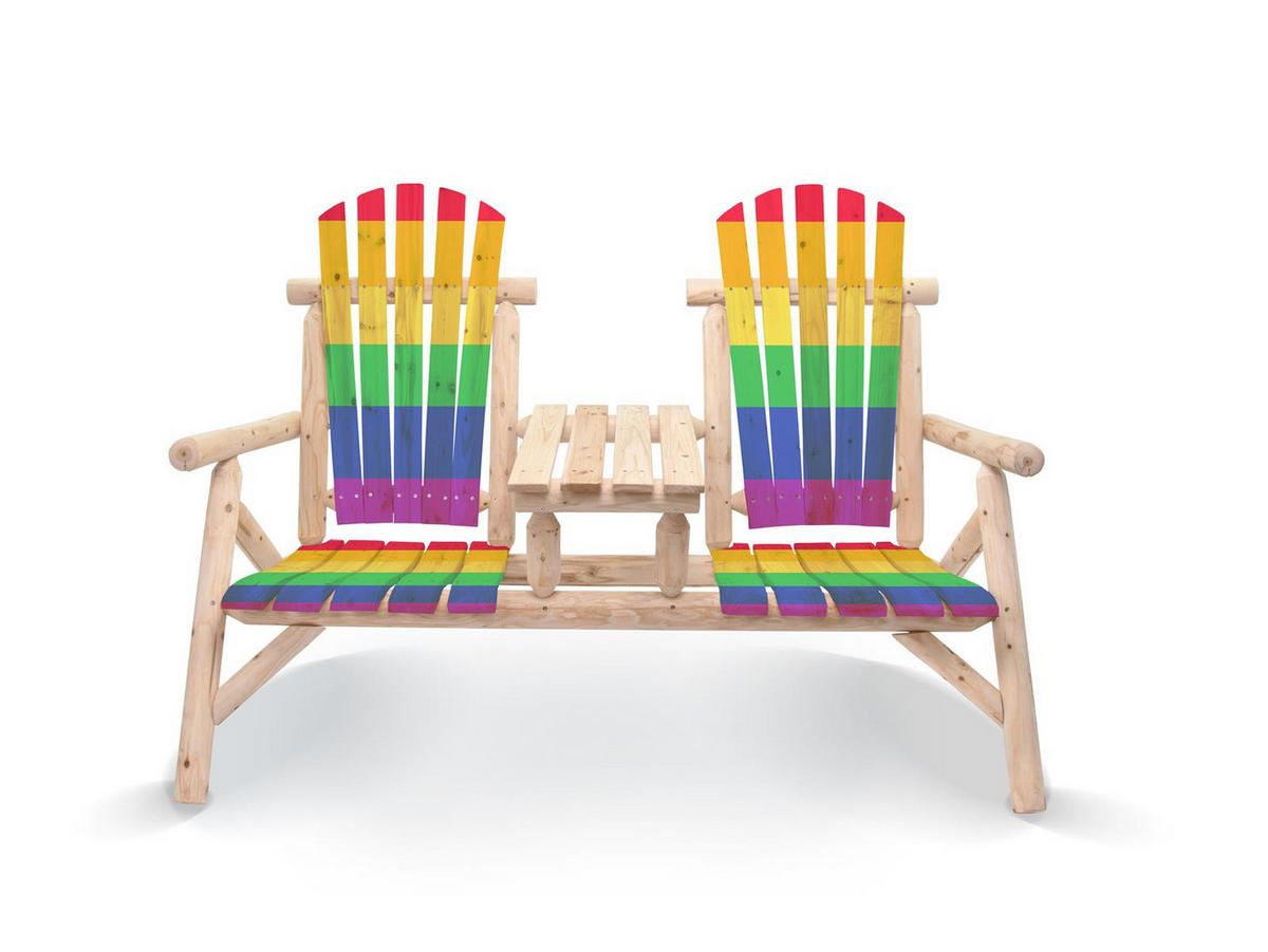 GARTENBANK »Timber« FSC® 100% Tannenholz mit Mittelablage für 2 Personen - Braun, Kunststoff (53.5/11/149.5cm) - bellavista - Home & Garden