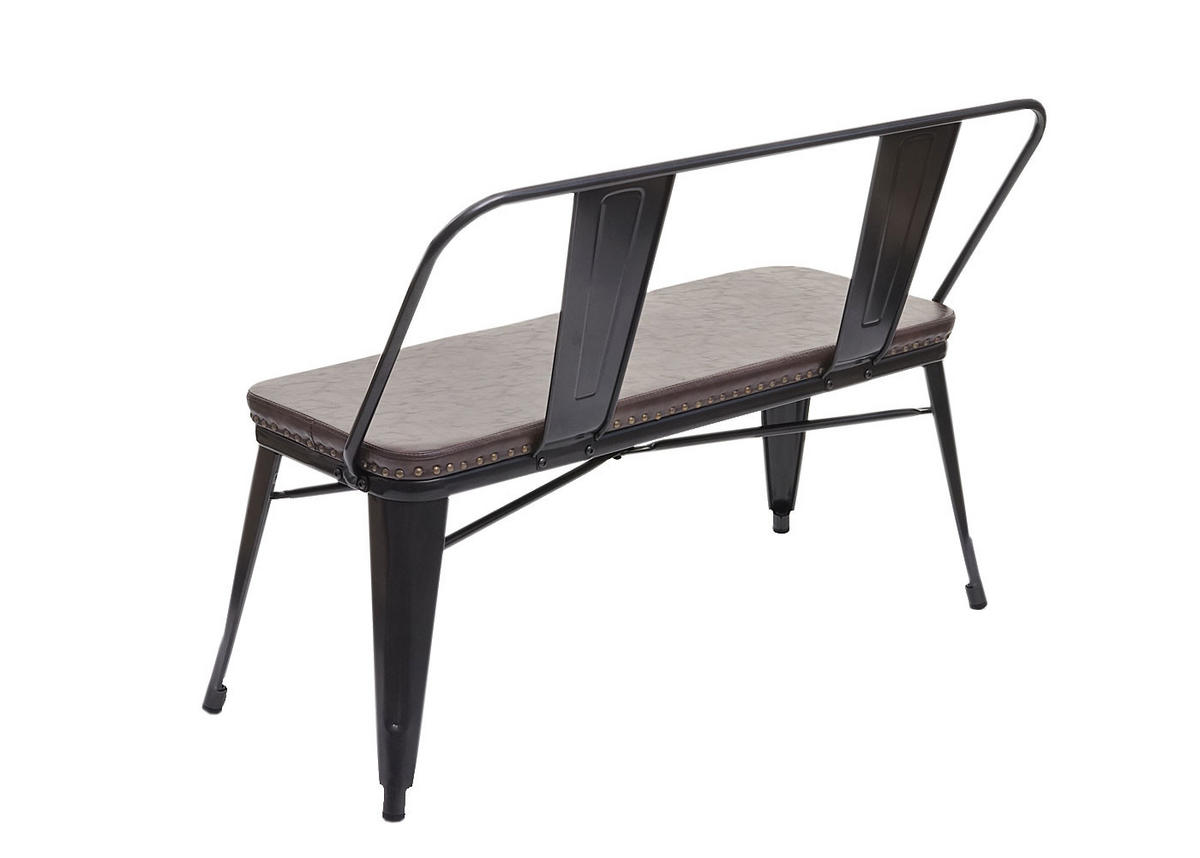 2ER-SITZBANK INDUSTRIEDESIGN Schwarz, Braun - Schwarz/Braun, Textil (114/82/50cm) - MCW