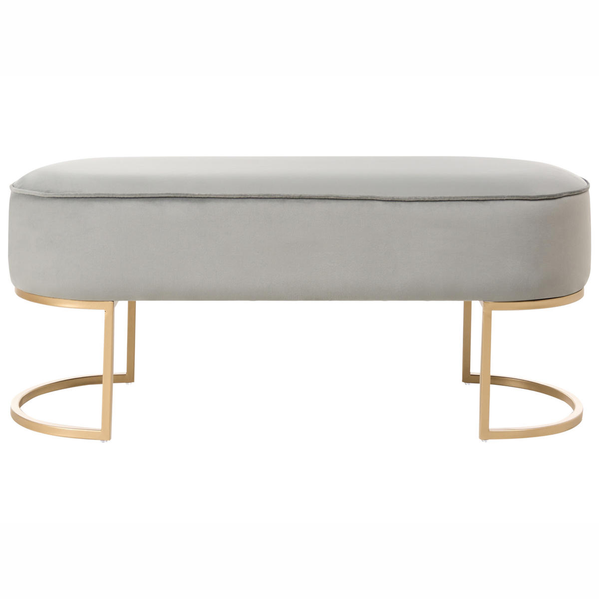 BANK Hellgrau Milry - Goldfarben/Hellgrau, Textil (104/40/40cm) - Beliani