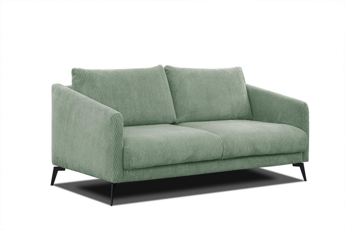 SOFA VILT 2,5-Sitzer, mintgrün - Schwarz/Mintgrün, Holzwerkstoff/Kunststoff (202/89/94cm) - Courtois Laville