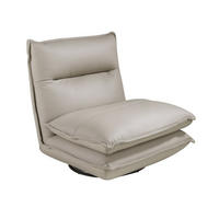 DREHSESSEL Modell 5244, taupegraues Rindsleder, schwarzer Edelstahl - Taupe/Greige, Leder/Metall (88/93/93cm) - ANGEL CERDA