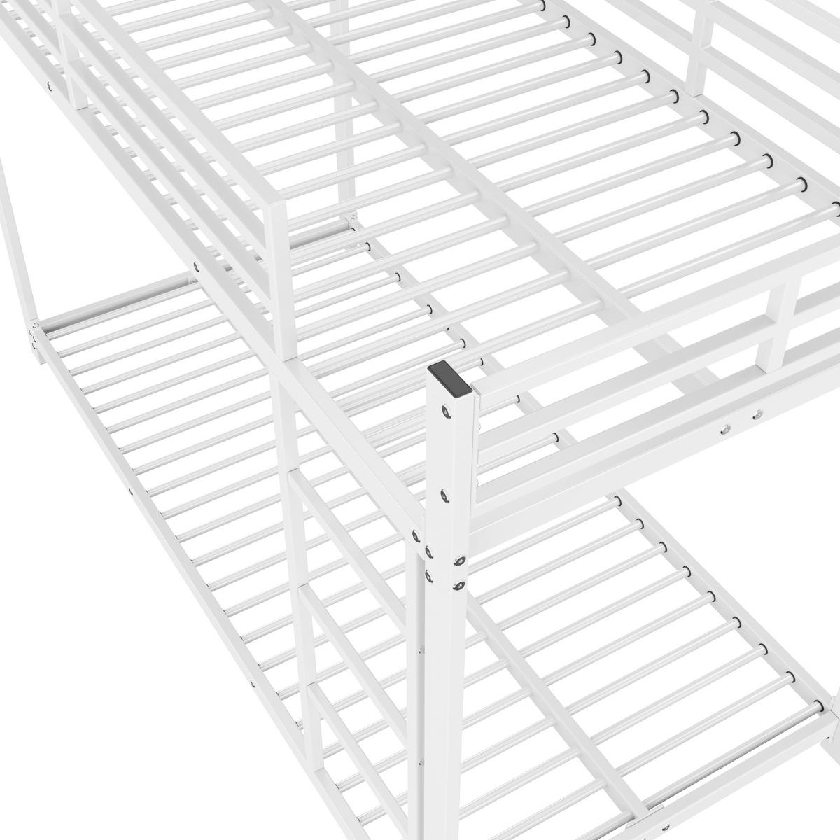 ETAGENBETT Kinderbett 90x200 Weiß - Weiß, Metall (90/200cm) - ComfortXL