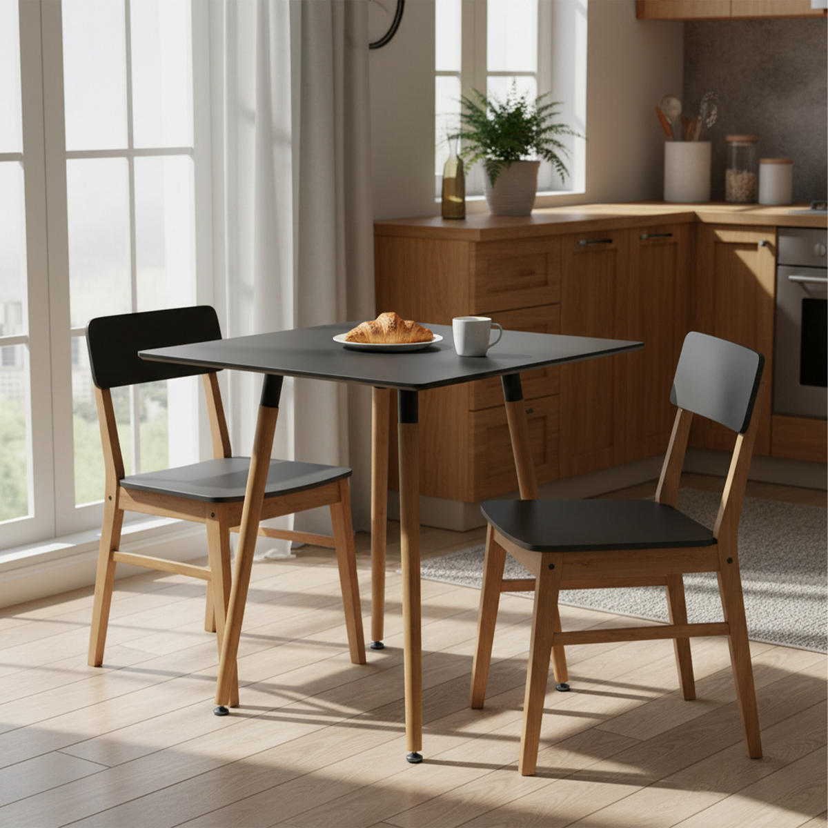 JÍDELNÍSTŮL - různobarevná, kov/dřevo (75/75/75cm) - Relaxdays