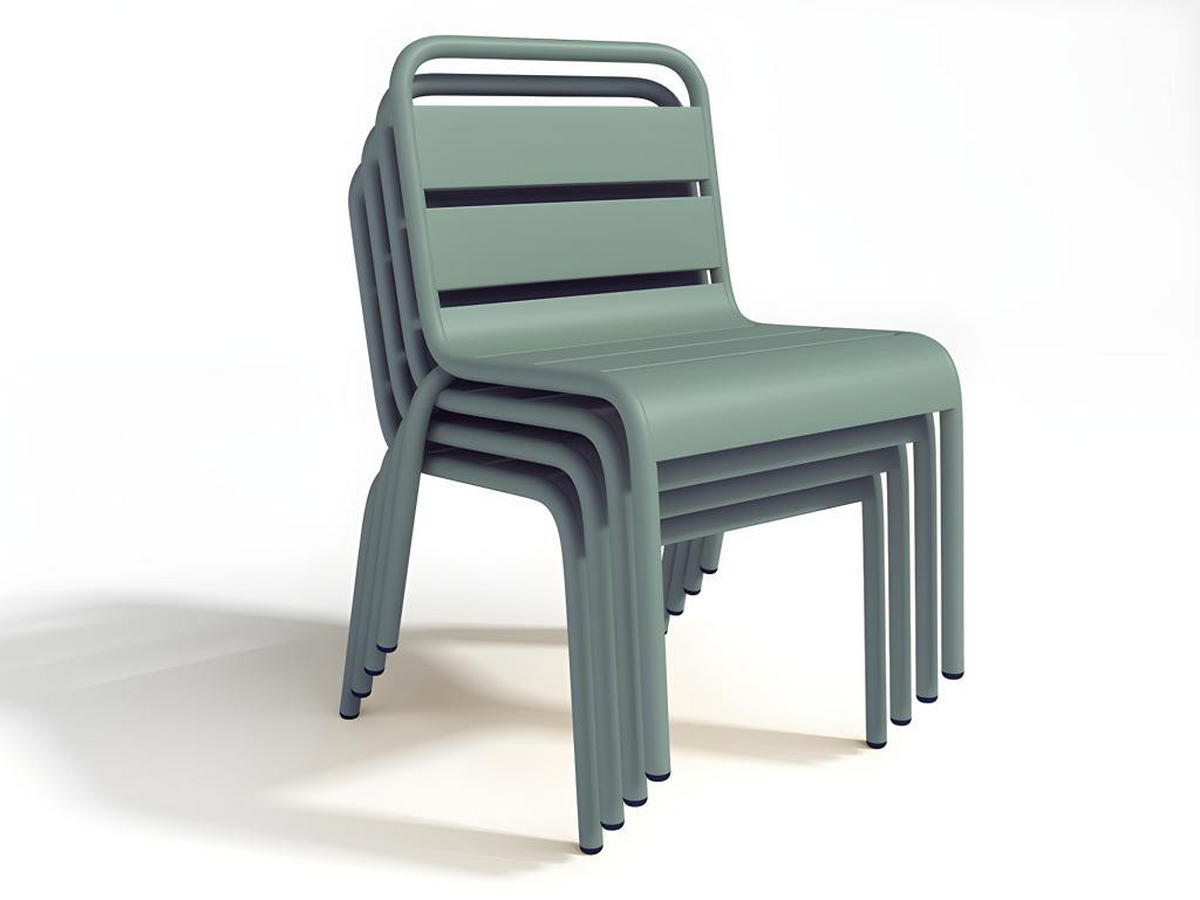 GARTENSTUHL für Kinder stapelbar 2er-Set - Metall - Hellgrün - POPAYAN von MYLIA - Grün, Metall (39/55.5/43cm) - Vente-Unique