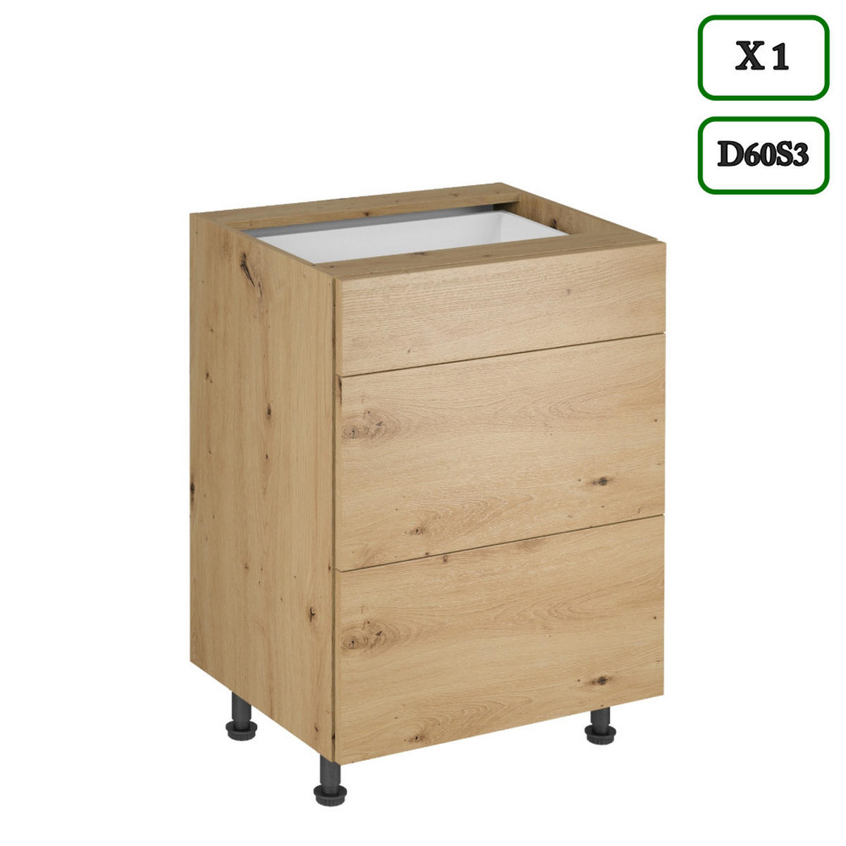 ECKKÜCHE 210 × 320 ×150 cm - Langen K103-M680 - in Artisan Eiche - Schwarz/Eiche Artisan, Holz/Holzwerkstoff (320/212/210cm)