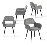 ESSZIMMERSTUHL 4er Set in Cord-Optik - Grau, Textil (56/78/56cm) - Meubles Cosy