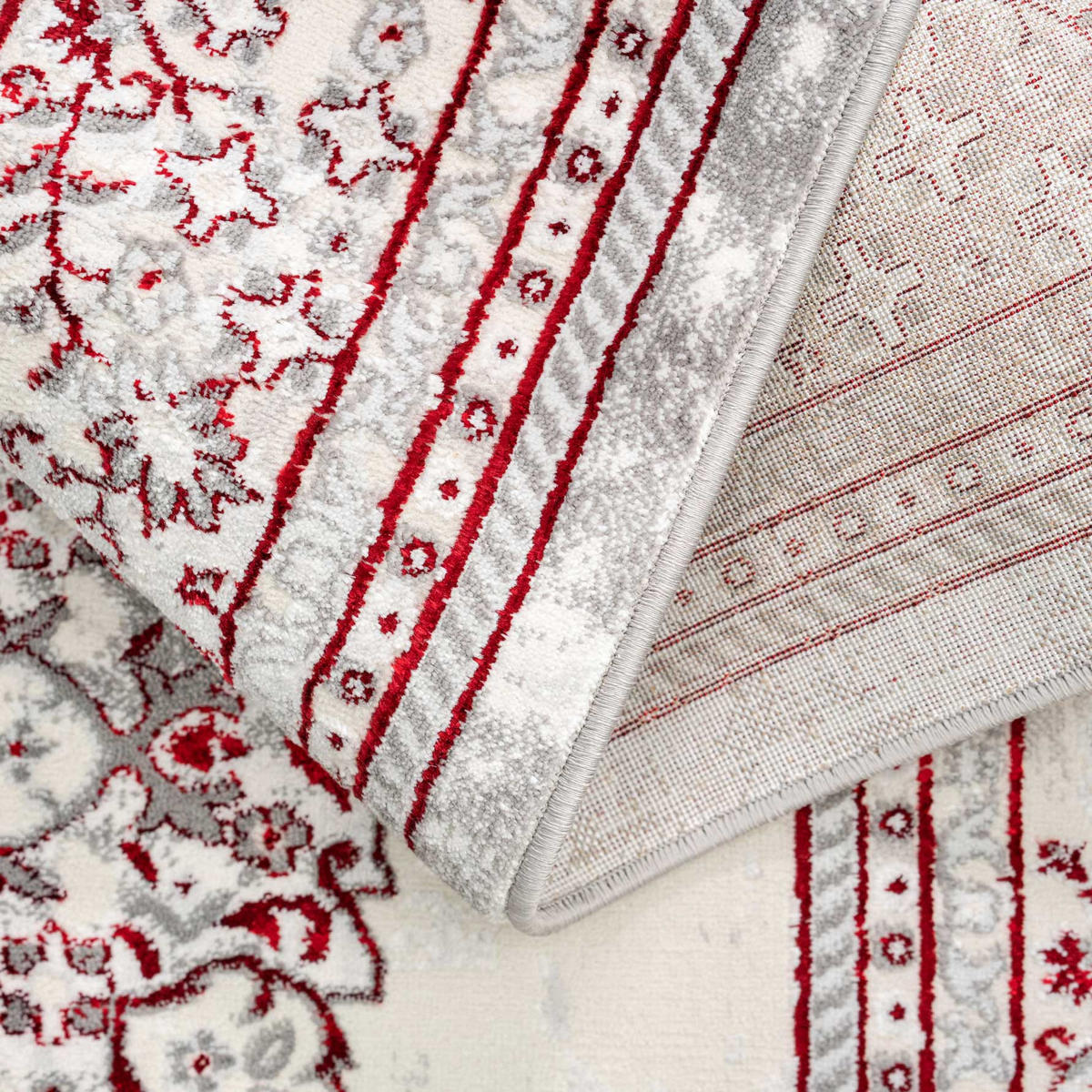 WEBTEPPICH Victoria Rot - Rot, Textil (160/230cm) - Kukoon Rugs
