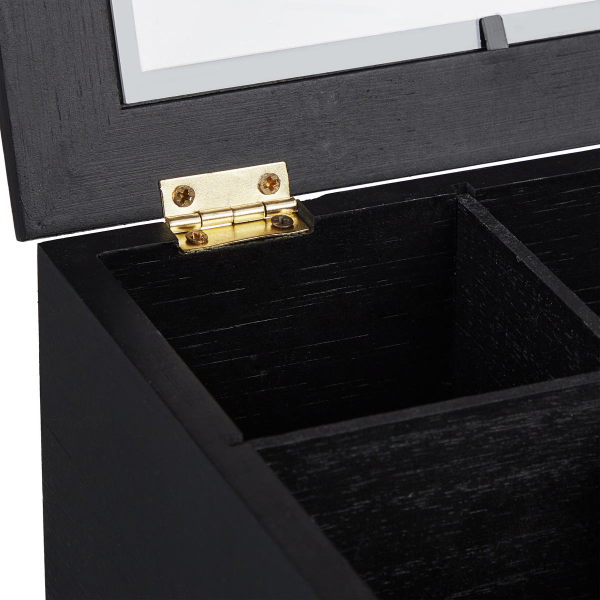 TEEBOX - Schwarz, Holz/Kunststoff (23.5/9/23.5cm) - Relaxdays