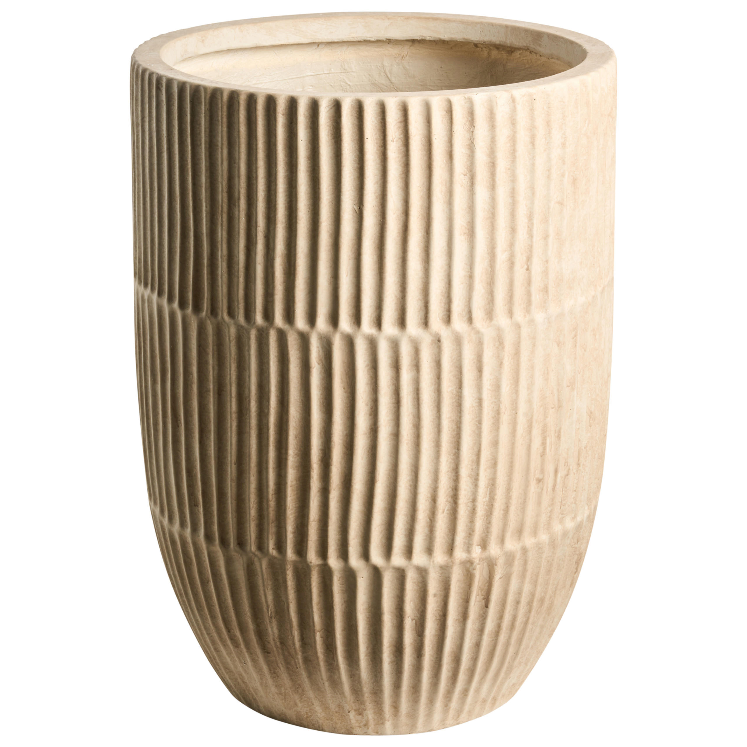 BLUMENKÜBEL Beige Poros - Beige, Keramik (50cm) - Beliani