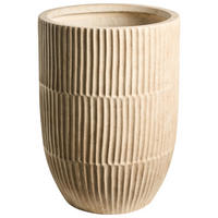 BLUMENKÜBEL Beige Poros - Beige, Keramik (50cm) - Beliani