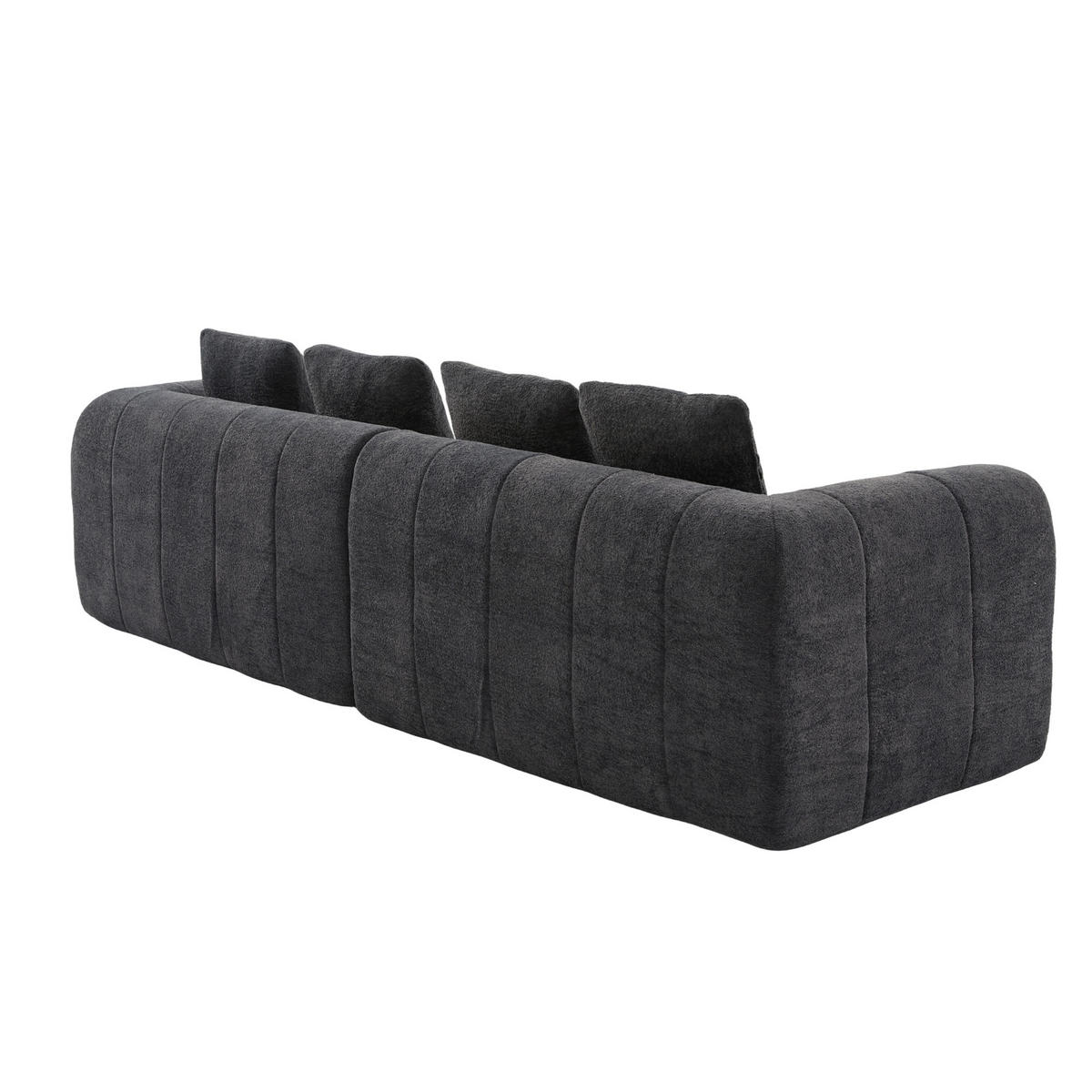 CANAPEA CU 4 LOCURI Modulară Gri Închis, Material Catifea, 260 cm, Nu Necesită Asamblare - gri închis, material textil (260/70/95.5cm) - Urban Meuble
