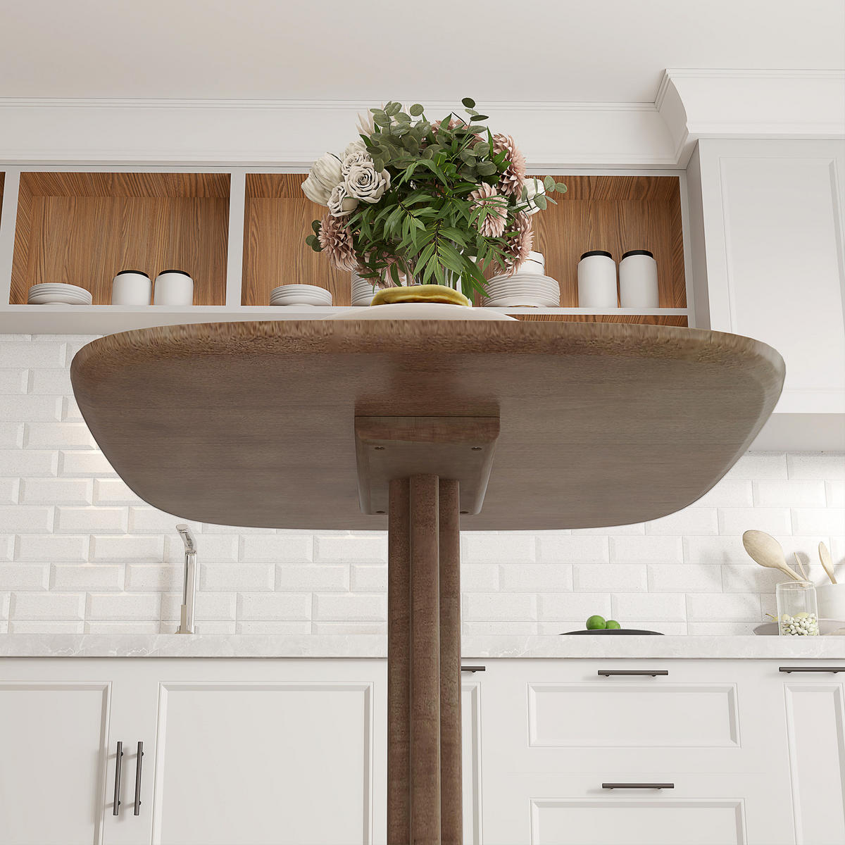 ESSTISCH Braun Quadratisch Säulenfuß 70/70/75 cm - Braun, Holz (70/70/75cm) - PANGIVO
