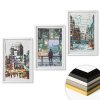 WANDBILDER 3er-Set - 40x60 cm Weißer Rahmen - Moderne Städte, bunte Charaktere - Weiß, Kunststoff (40/60cm) - ArtPrintCave