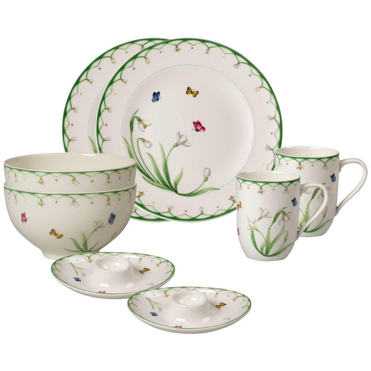 BREAKFAST FOR TWO 8-TEILIG Colourful Spring bunt 8er Set - Multicolor, Keramik (1/1/1cm) - Villeroy & Boch