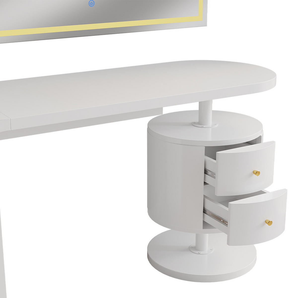SCHMINKTISCH Lara Weiß 120 cm mit LED-Spiegel - Weiß, Holzwerkstoff (120/76/50cm) - Vicco