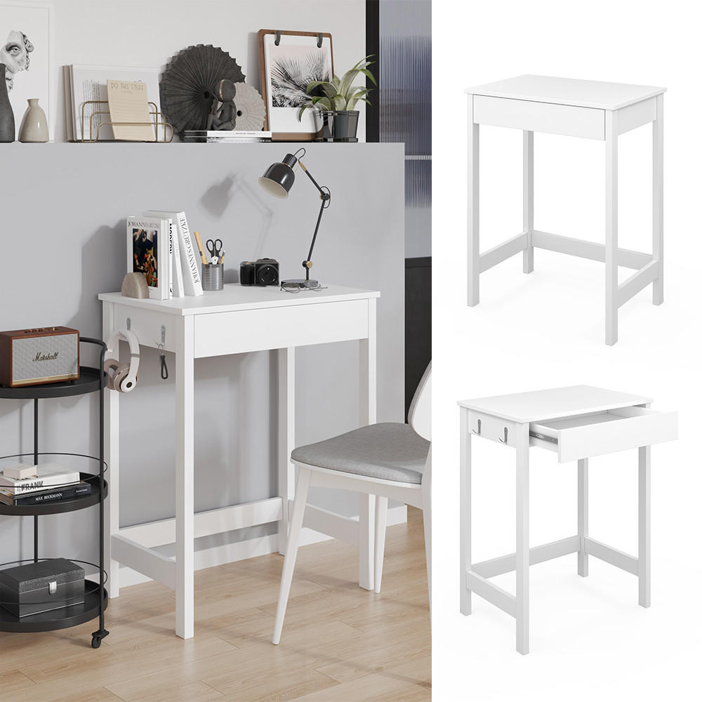 SCHREIBTISCH Surrey Weiß 60 x 40 cm mit Schublade - Weiß, Holzwerkstoff (40/60/76.5cm) - Vicco