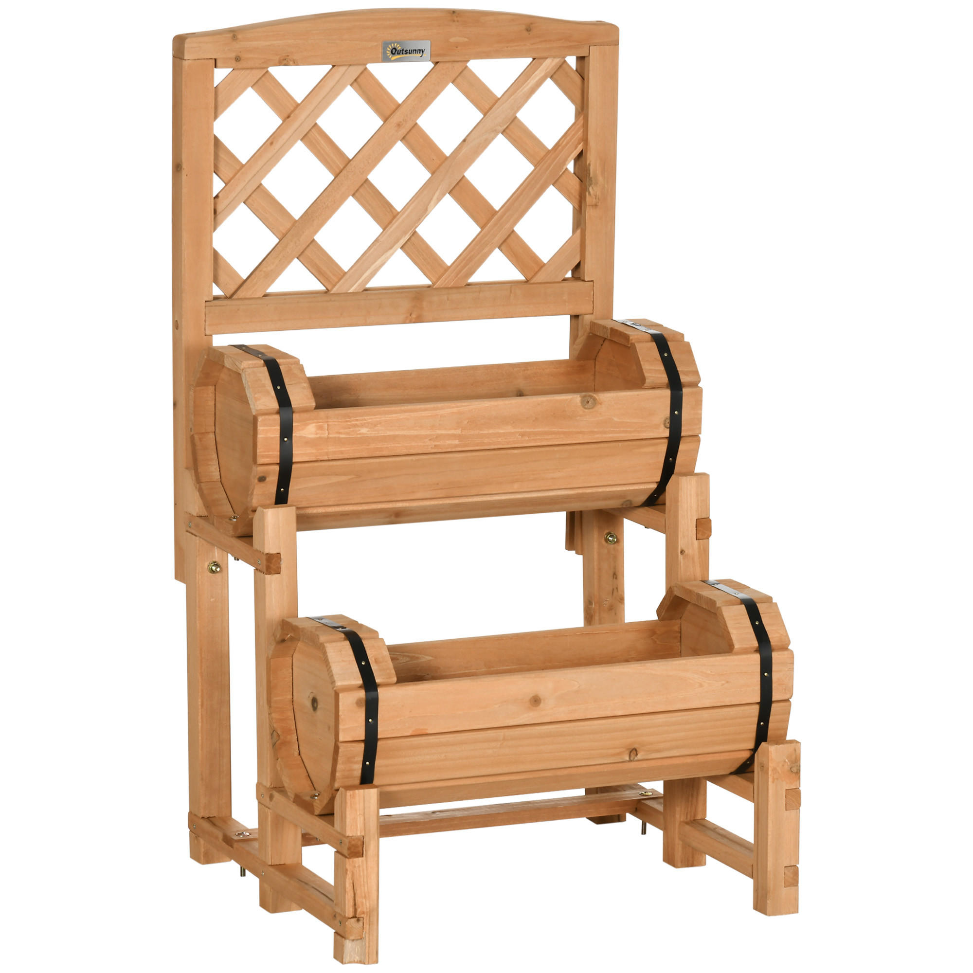 BLUMENKASTEN, Gelb - Gelb, Holz (45/80/45cm) - Outsunny