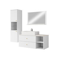 BADMÖBEL-SET Kertos II - Goldfarben/Weiß, Holzwerkstoff/Metall (100/57/45cm) - MIRJAN24