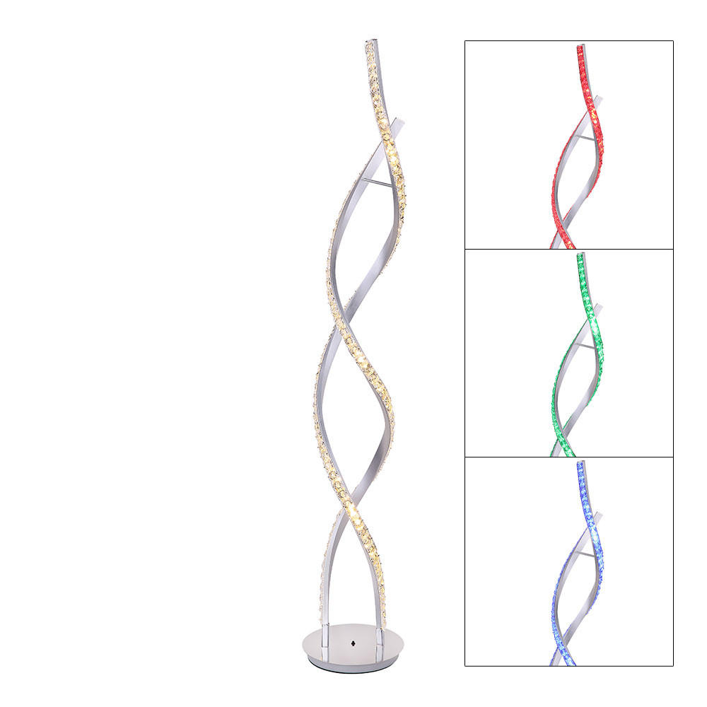 LED STEHLEUCHTE MESCH Chrom Silber - Silberfarben, Metall (20/20/116cm) - Globo Lighting